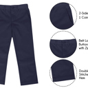 Navy & Navy & Navy 4 3 Pack Boy's Stretch Slim Fit School Uniform Chino Pants